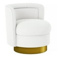 thumbnail image 2 of HomeRoots 520665 28.5 x 28 x 28 in. White & Gold Boucle Swivel Slipper Chair, 2 of 9
