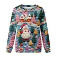 thumbnail image 4 of Herrnalise Womens Tops Fashion Pullover Round-Neck Long Sleeve Christmas Printed Blouses Sweatshirt Tops Gifts for Women, 4 of 5