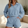 thumbnail image 5 of Womens Sweatsuits 2 Piece Set Oversized Sweatshirt For Women Crew Neck Sweatshirts Women Shorts And Sweatshirt Set For Women Lounge Set Athletic Sets For Women Cute SweatshirtsPullover Sweaters, 5 of 7