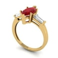 thumbnail image 2 of 2 ctw 3 Stone Anniversary Ring for Women | Marquise Cut Simulated Ruby | Hyperallergenic Solid 18K Yellow Gold, 2 of 5