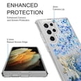 thumbnail image 2 of Samsung Galaxy S22 Ultra Case, Rosebono Hybrid Bling Glitter Sparkle Epoxy Graphic Marble Colorful Silicone Skin Cover Armor Case for Samsung Galaxy S22 Ultra (Blue), 2 of 6