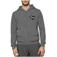 thumbnail image 2 of Mrmaere Men's Hooded Jacket Full-Zip Cut-Out Sleeve Graphic Print Stylish Casual Outerwear for Daily & Leisure Gray L, 2 of 6