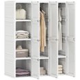 thumbnail image 1 of HOMCOM Portable Closet Wardrobe with 8 Compartments, 2 Hanging Rods, White, 1 of 10