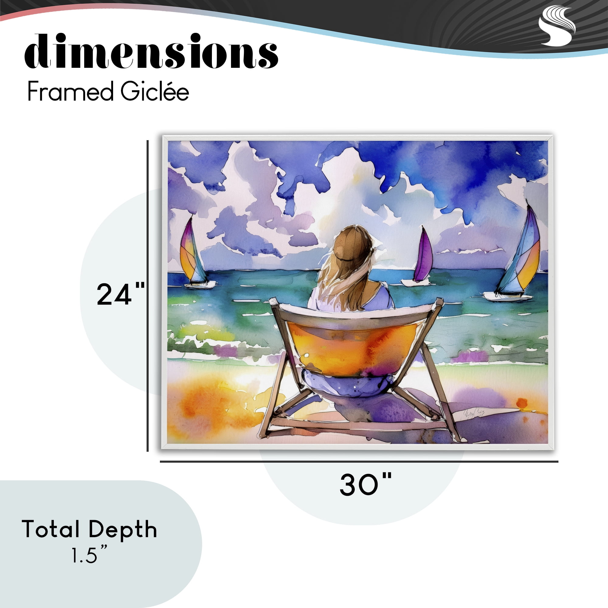 Stupell Industries Front Row to Paradise White Framed Giclee Art, design by Shelly Craig