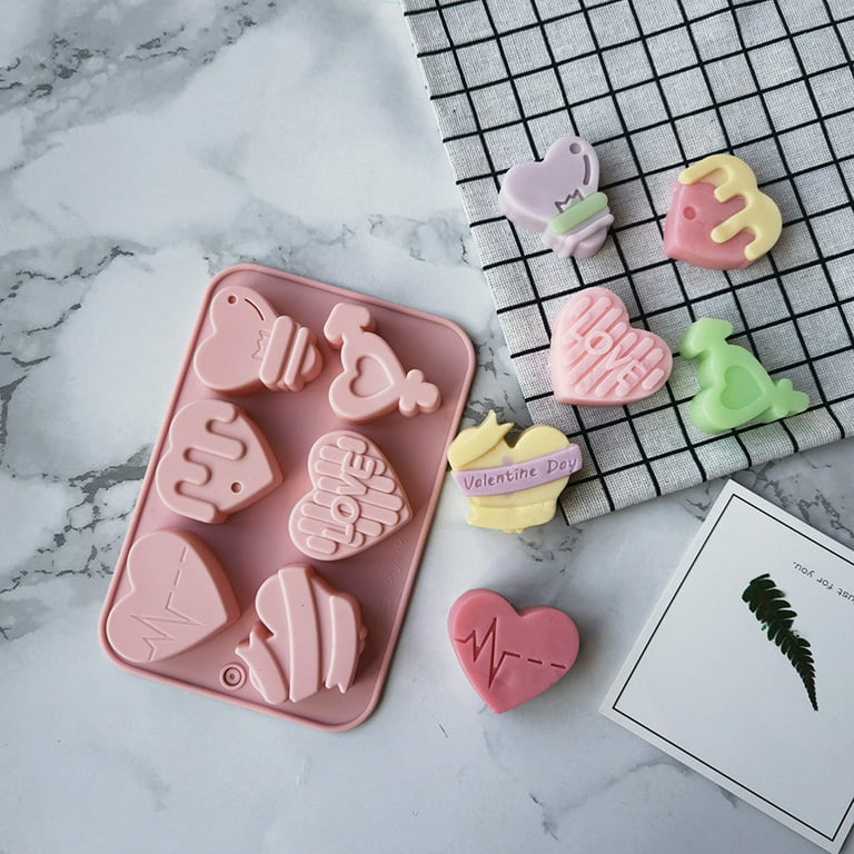 Heart Shaped Silicone Molds - 8 Cavity Valentine's Day Chocolate Molds  Silicone Heart Shape Soap Molds Valentine's Day Baking Jelly Soap,  Chocolate