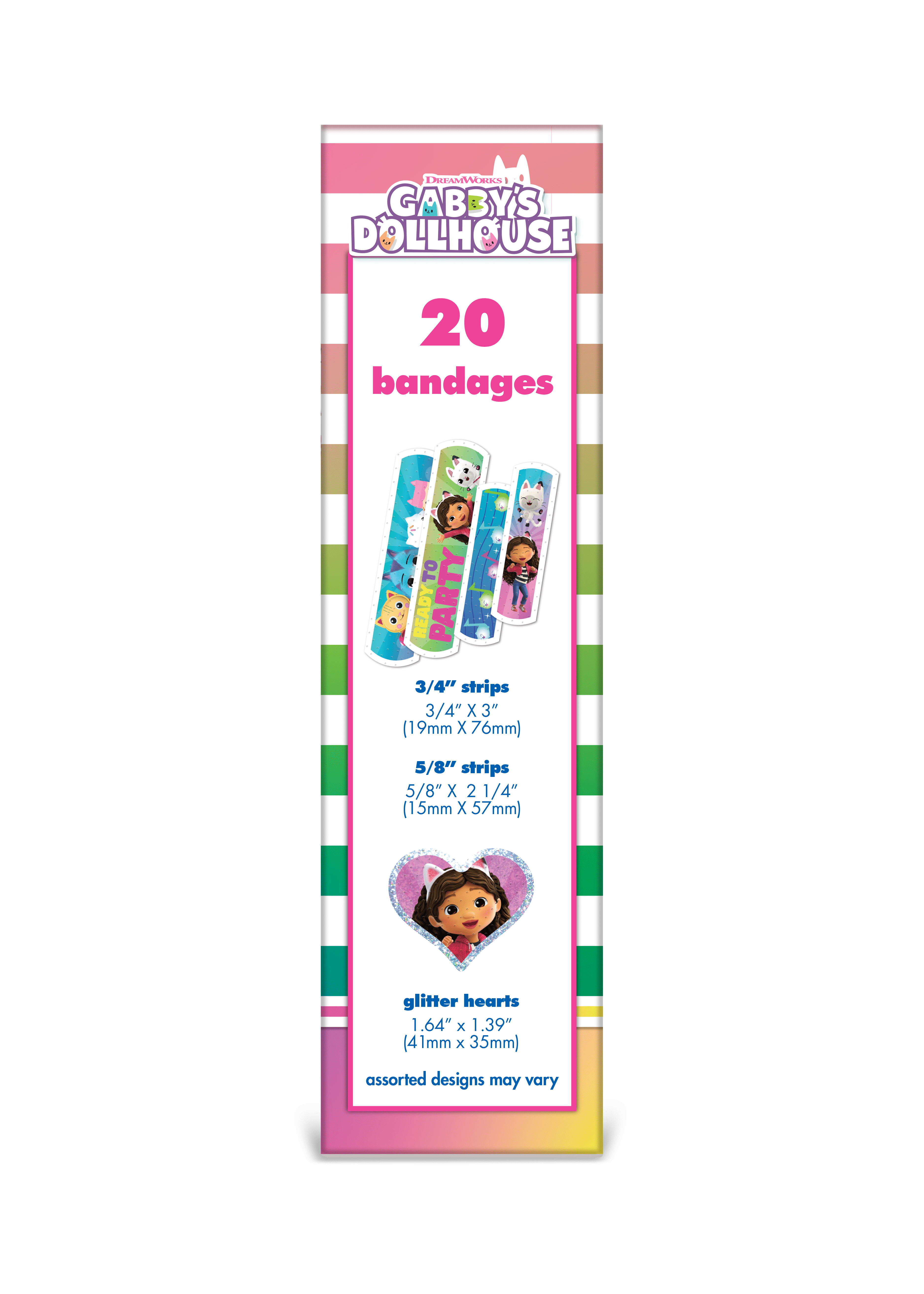(6 pack) Gabby's Dollhouse 20 Count Adhesive Bandages for Kids