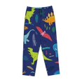 thumbnail image 4 of Disketp Dinosaurs With Palms Print Women'S Comfy Pajama Pants Casual Drawstring Palazzo Lounge Wide Leg Pants, 4 of 9