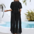 thumbnail image 5 of MIUOWANP Bikini Cover Up Long Dresses Women's Patchwork Chiffon Shirt With Straps Long Beach Sun Protection Shirt, 5 of 5
