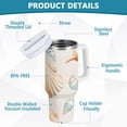thumbnail image 2 of Yayeee 40oz Stainless Steel Tumbler with Straw and Handle Double-Wall Insulated Travel Water Bottle, Gray Seashell, 2 of 8