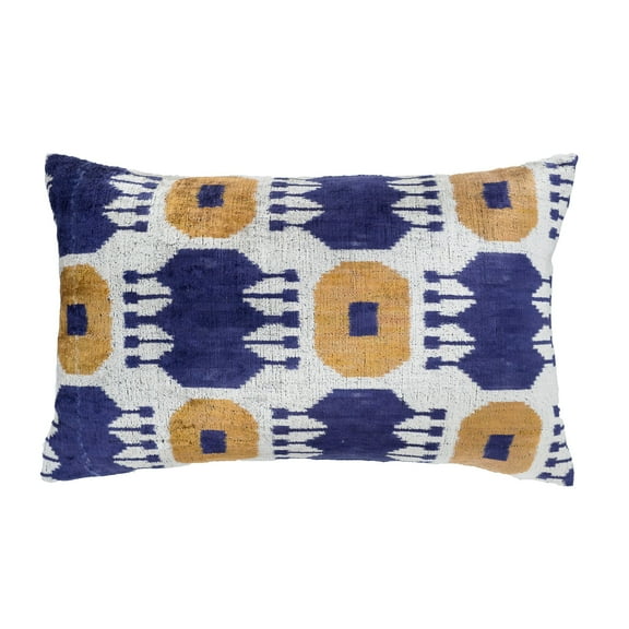 Modena Silk Velvet Ikat Pillow, 16" X 24" Case Only