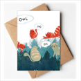 thumbnail image 1 of Cat Talking Owl Protect Animal Pet Lover Greeting Cards You are Invited Invitations, 1 of 3