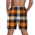 thumbnail image 4 of Goofa Orange Plaid Printed Men's Swim Trunks Board Shorts Quick Dry Mens Swimming Trunks with Compression Liner,Breathable Fit Hawaii Beach Shorts-3X-Large, 4 of 9