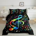 thumbnail image 2 of Castle Fairy Musical Notes 3pcs King Size Comforter Sets,Gradient Ombre Bedding Comforter Set,Music Theme Super Cozy Bedding Set,Luxury Teens Bedroom Decor,Reversible, 2 of 8