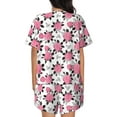 thumbnail image 3 of Lsque Rose Flowers Women's Short-Sleeved Pajama Set - 2 Piece Soft and Lightweight Sleepwear Set-, 3 of 9