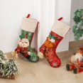 thumbnail image 2 of 5 uds medias navideñas, medias rojas navideñas grandes decoración medias colgantes para el hogar chimenea árbol de Navidad calcetín caramelo, 2 of 5