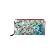 GUCCI Blooms GG Supreme mini wallet red trim Blossoms Blue New