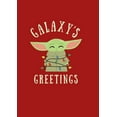 thumbnail image 2 of Junior's Star Wars The Mandalorian Christmas The Child Greetings Graphic Tee Red Medium, 2 of 3