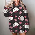 thumbnail image 1 of Suéter holgado con capucha y estampado de Hello Kitty para mujer, moda 2024, otoño e invierno, estilo kawaii, sudadera con capucha de anime, 1 of 1
