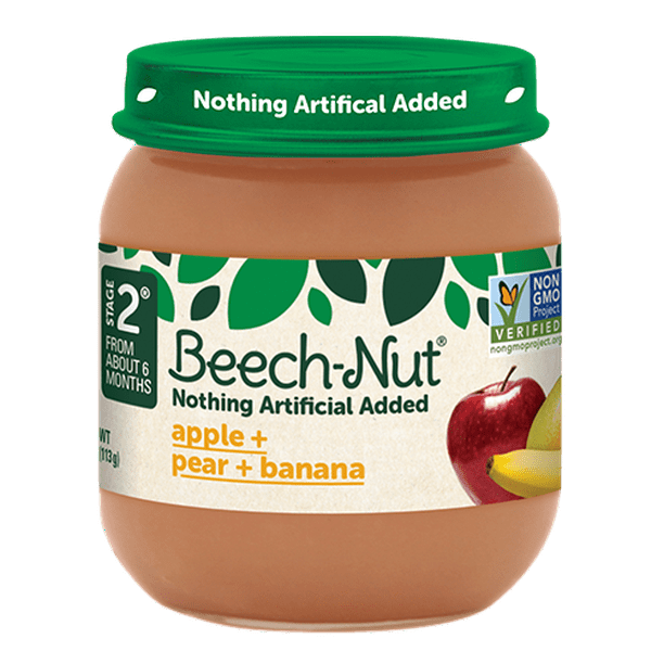 BeechNut Baby Food Jar, Stage 2, Apple, Pear & Banana, 4 oz Walmart