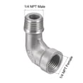 thumbnail image 2 of Unique Bargains Raccord de Tuyau Coudé Filetage Mâle à Femelle 1/4 NPT en Acier Inoxydable 304 2 Unités, 2 of 5