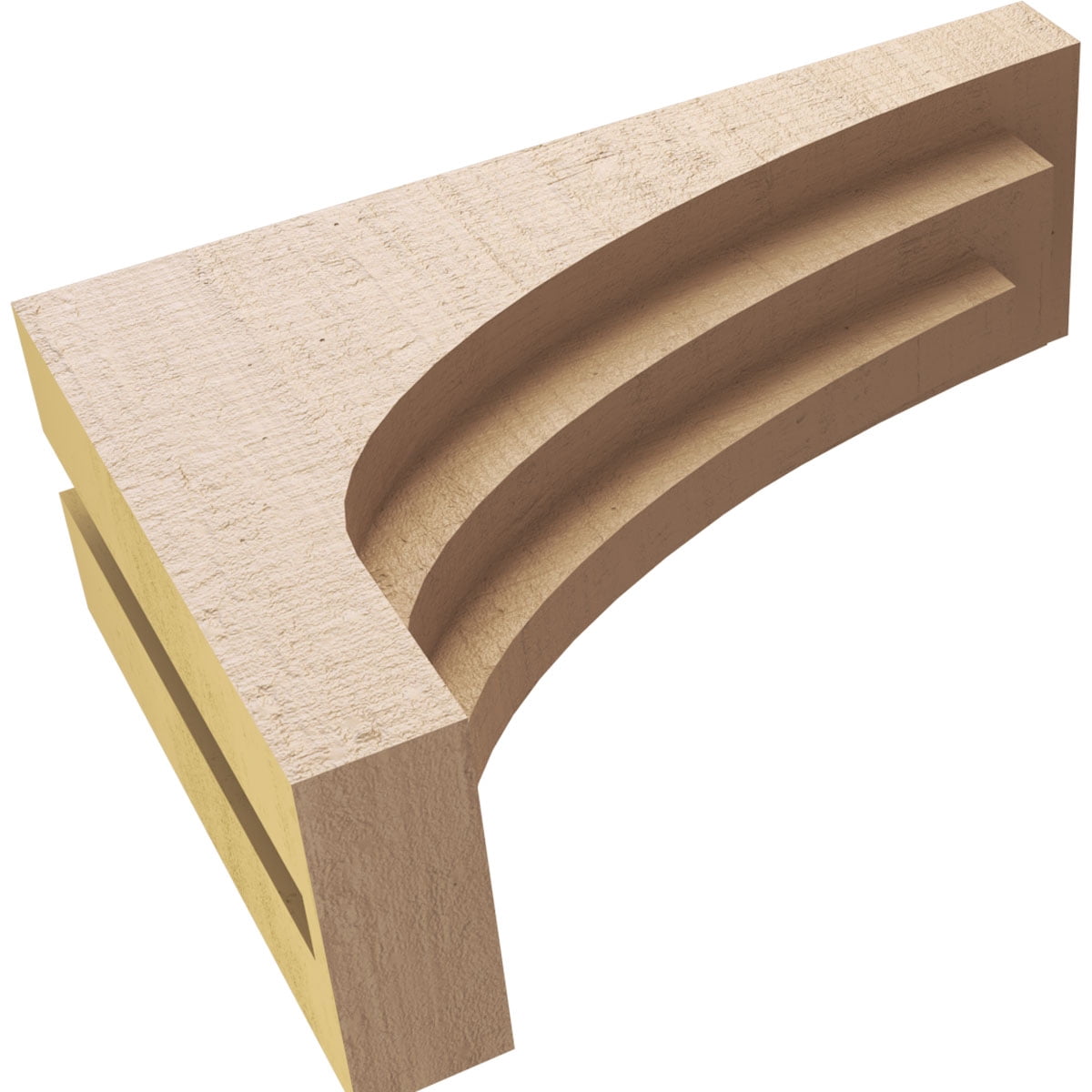 5"W x 15"D x 10"H Classic Rockford Rough Cedar Woodgrain TimberThane Corbel, Primed Tan