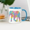thumbnail image 3 of CafePress - Floral Elephant - 11 oz Ceramic Mug - Novelty Coffee Tea Cup, 3 of 4