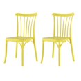 thumbnail image 1 of Strata Furniture Chaise de Salle à Manger Extérieure en Polypropylène en Jaune (Lot de 2), 1 of 4