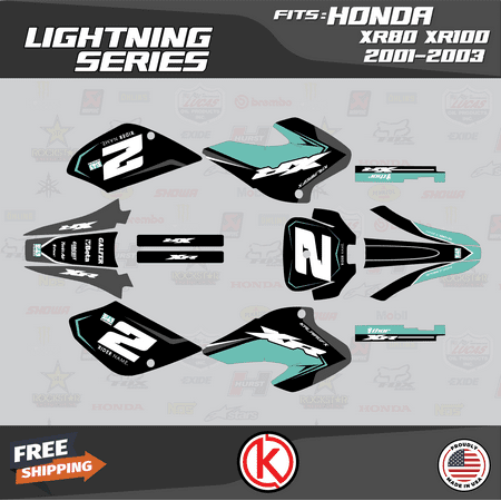 Kalair GFX Graphics Kit for Honda XR100 (2001-2003) Lightning Series