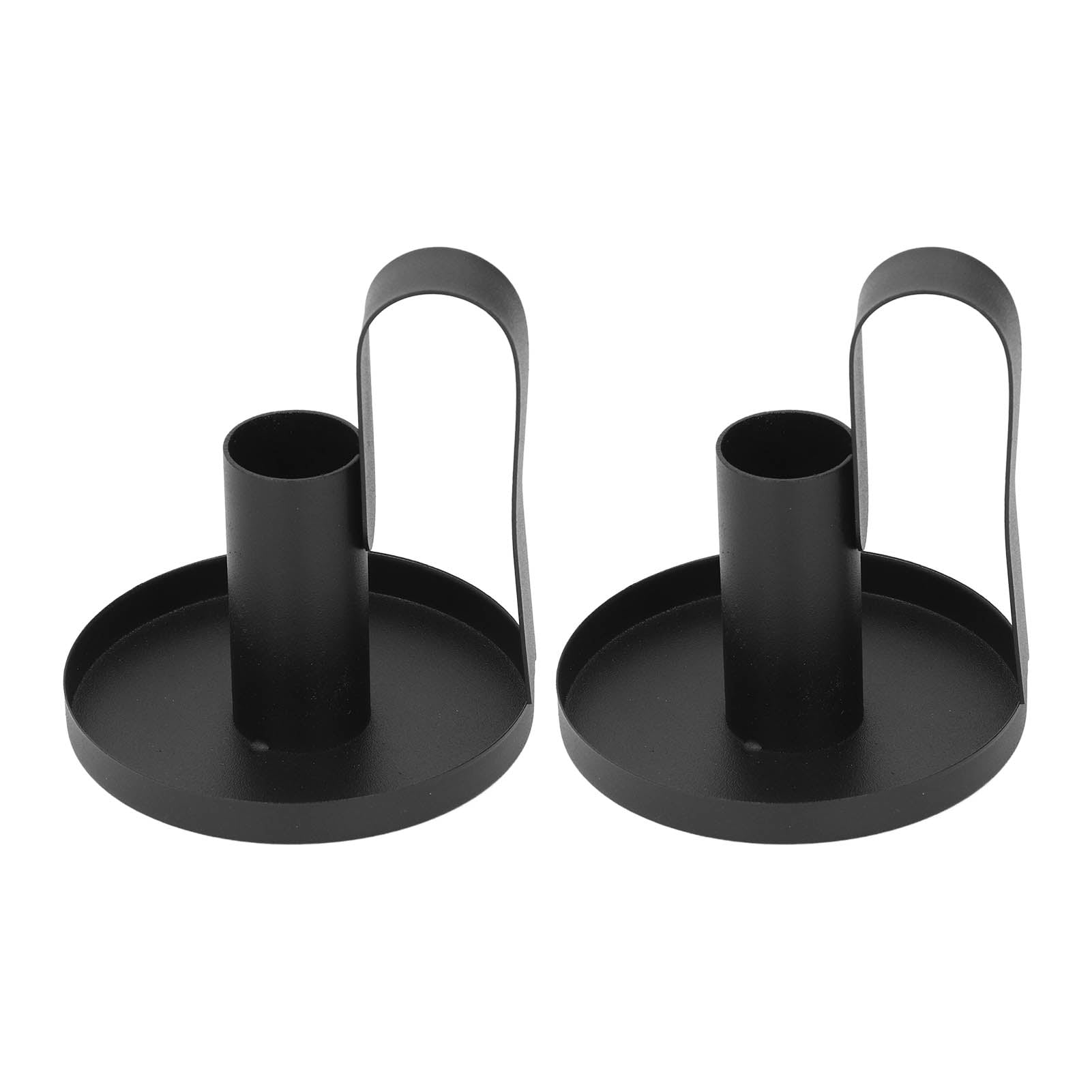 Black Candlestick Holders, Metal Candle Holders Matte Finish Black For