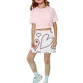 thumbnail image 7 of CPNG Girl's Athletic Skorts Sporty Skirts with Shorts Little Girl Casual Heart Print High Waisted Stretchy Skort, 7 of 7