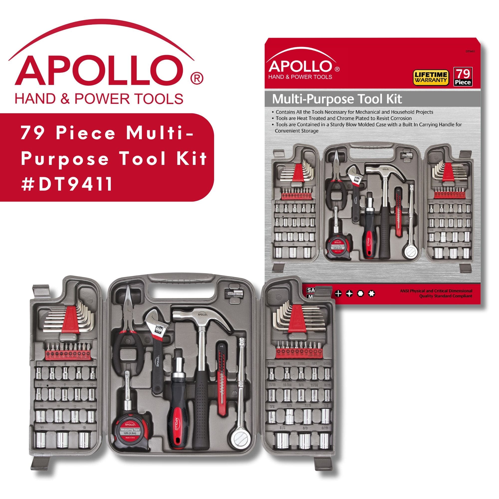 Apollo Tools 79-Piece Multi-Purpose Tool Kit photo 2