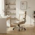 thumbnail image 2 of Nouhaus Big and Tall White High Back PU Leather Office Chair with Lumbar Support & Adjustable Flip-up Armrests for Home Office & Study Room, 2 of 11
