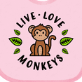 thumbnail image 4 of Inktastic Live Love Monkeys Boys or Girls Baby Bib, 4 of 4