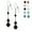 Black, silver, variant on One Pair Austrian Crystal Double Bicone Sterling Silver Beaded Earrings - Olive Green