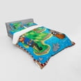 thumbnail image 3 of Ambesonne Cartoon Bedding Set 3 Pcs, Funny Pirate Ship Island, Twin, Multicolor, 3 of 3