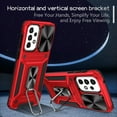 thumbnail image 3 of TECH CIRCLE Case for Samsung Galaxy A33 Phone Cover with Magnetic Kickstand + Metal Ring Holder + Lens Cover, Shockproof Hybrid PC+TPU Covers [360° Rotating Bracket] [Corner Protection] - Red, 3 of 8