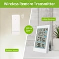 thumbnail image 3 of Thermometer Clock, LCD Display Battery Operated Weather Clock Humidity  for Outdoor, 3 of 7