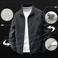 thumbnail image 2 of Kureaily Men's Casual Jackets For Everyday Wear Relaxed Fit Printed Zip Up Jacket With Stretch Fabric For All Seasons, 2 of 3