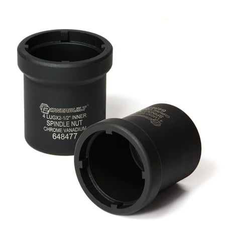 Powerbuilt Spindle Nut Socket 4 Lugs 2-1/2 in. ID, Ford, GM and Dodge - 648477