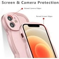 thumbnail image 4 of for iPhone 11 Case 6.1 Inch Cute Curly Wave Frame Phone Case Aesthetic Phone Case for Girls Women Soft TPU Bumper Shockproof Glossy Plated Case, Electroplated Pink, 4 of 14