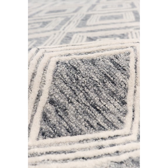Pasargad Home Modern Collection Hand-Tufted Wool Area Rug, 12' 0" X 15' 0", Silver