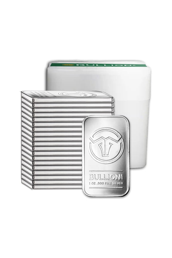 1 oz Silver Bull Logo Struck Bar - 20 Bars Total