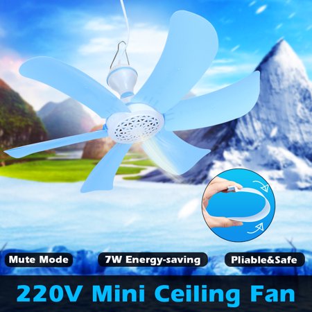6 Blade Mini Ceiling Fan Cooling Portable Hanging Summer Cooler On