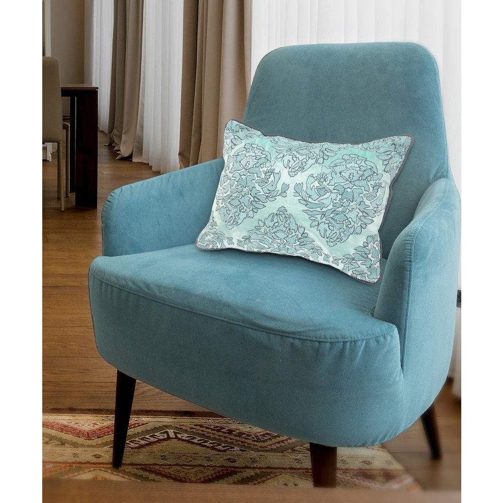 LR Home Mint and Gray Decorative Throw Pillow