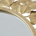 thumbnail image 4 of 30.5"Eden Gingko Leaf Round Wall Mirror, Iron Metal Plate Frame Antique Finish Mirror, 4 of 7