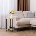 thumbnail image 4 of Modern Style Small Round Table Set with Dual Storage Shelves for Bedroom and Living Room - 2 Pack, 4 of 8
