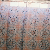 JUPA Place Premium Polyester Fabric Nautical Shower Curtains - Machine Washable Nautical Cloth Shower Curtain Liner - Lightweight Shower Curtain with 12 Hooks -(Geometric Peach/White Circle)