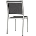 thumbnail image 3 of Shore Side Chair Outdoor Patio Aluminum Set of 2 Silver Black, 3 of 4
