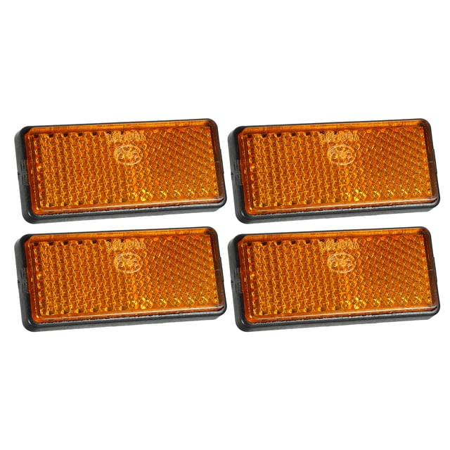 Unique Bargains 4pcs 2.20'x0.98' Universal Reflector Rectangle Motorcycle Bike Safety Increase Visibility Orange
