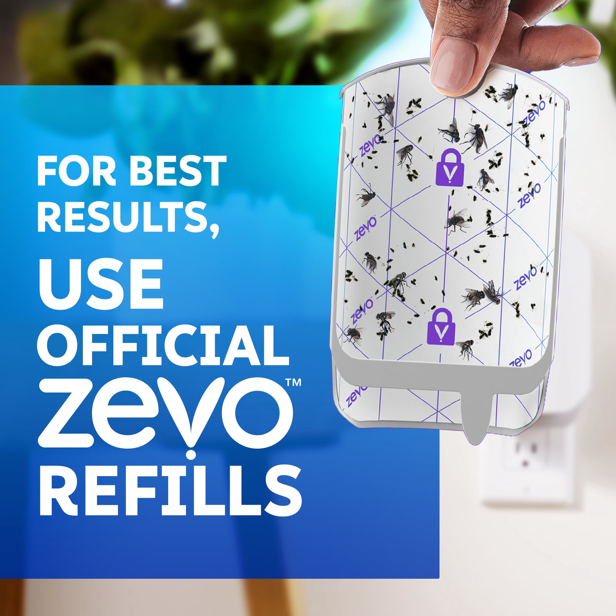 Zevo Full Size Refill: 3 Indoor Light Trap Refill Cartridges Capture House Flies, Fruit Flies, and Gnats (3 Full Size Refill Cartridges)